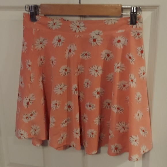 Y2K Peach Floral Daisy Mini Skirt Size Small - Picture 1 of 4